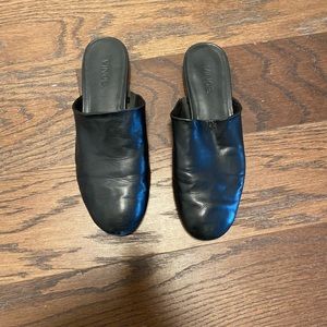 Vince Black Leather Slipper 7